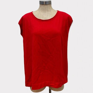 AKRIS Punto Wool Red Cap Sleeve Top‎ 14